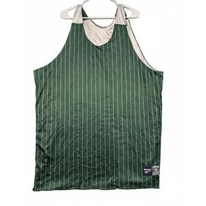 Reebok Green White Pinstripe Mesh Athletic Tank Top 3X Mens USA Made